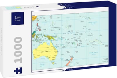 Puzzel Kaart Oceanië 1000 Stukjes - Uitdagend en Kleurrijk Legpuzzel