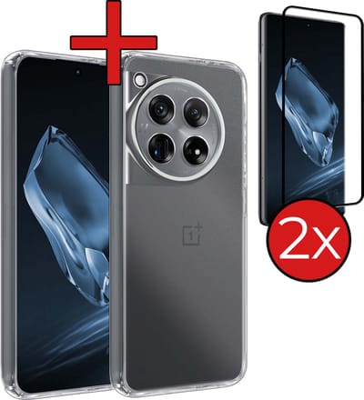 Hoesje - Met 2x Screenprotector - Geschikt voor OnePlus 12 - Sterk & Shockproof - Telefoon Hoes - Back Cover - Siliconen Case - Telefoonhoes - Transparant