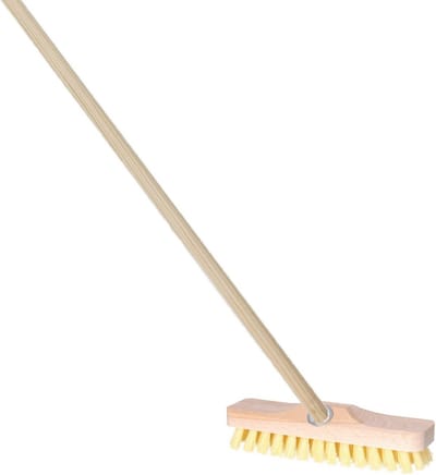 Buemag Luiwagen schrobborstel 22 cm - Met houten steel 140 cm - Schoonmaken - schroefdraad