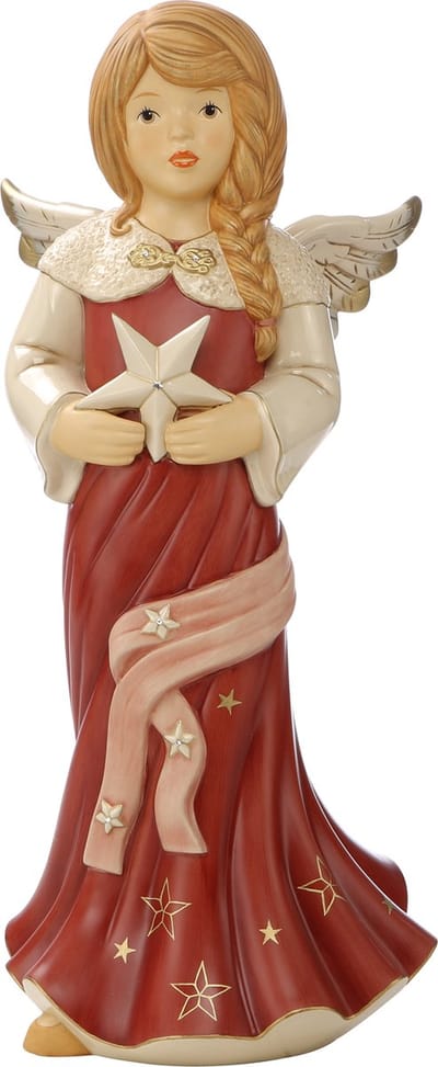 Goebel - Kerst | Decoratief beeld / figuur Engel sprankelende ster | Aardewerk - 52cm - met Swarovski - Limited Edition