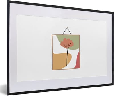 Fotolijst incl. Poster - Blad - Lijst - Pastel - 60x40 cm - Posterlijst