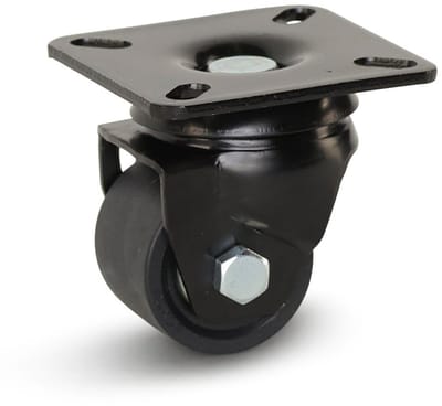 Zwart nylon zwaarlast zwenkwiel met topplaat - 50mm - 300kg
