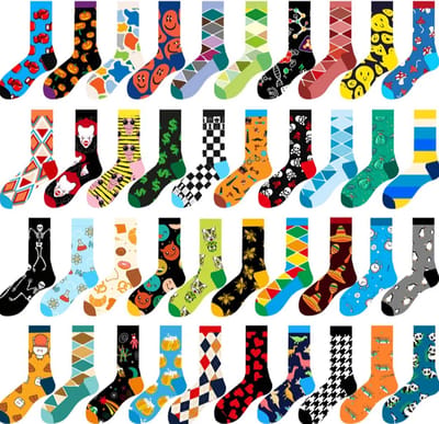 Sokken Heren - 12 paar - 40 - 46 - blauw - zwart - grijs - bruin - groen - mix - leuke print - cadeau voor hem - Kerst cadeau - geschenk man - verjaardagscadeau - Jaarbox - Giftbox - 12 days pack