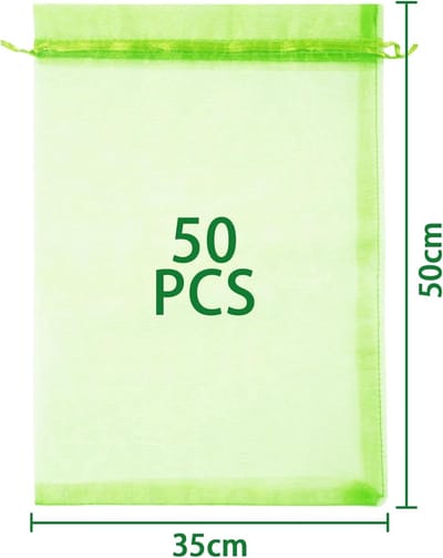 Grote Organza Beschermzakken voor Druiven 50 x 35 cm - Set van 50 - Bescherming tegen Insecten en Vogels voor Fruit en Tuinplanten