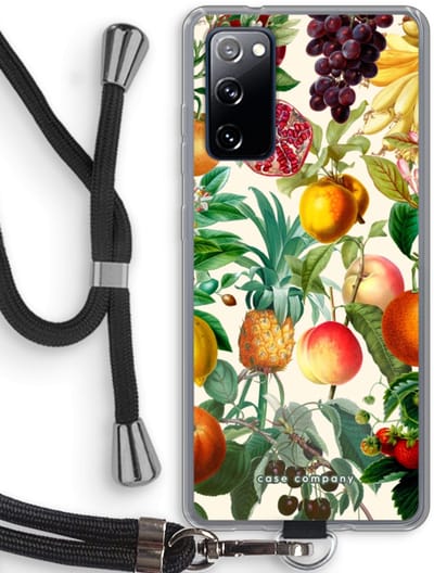 Case Company® - Hoesje met koord geschikt voor Samsung Galaxy S20 FE / S20 FE 5G hoesje met Koord - Classic Flora - Telefoonhoesje met Zwart Koord - Bescherming aan alle Kanten en Over de Schermrand