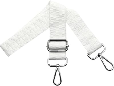 Verstelbare Schouderband voor Tassen, Brede 3.8 cm Draagriem met Zilveren Karabijnhaak, Ideaal voor Handtassen en Rugzakken, Puur Wit