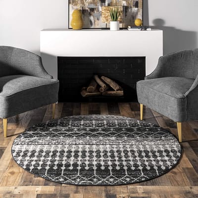 Marokkaans Trellis Wasbaar Groot Rond Tapijt Woonkamer Vloerkleden Vintage Slaapkamer Bank Salontafel Kinderen Antislip Vloermatten diameter 60