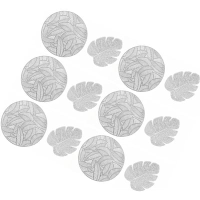 Placemats en Onderzetters Set Holle Isolatie 6 Stuks Ronde Eettafel Placemats en 6 Stuks Blad