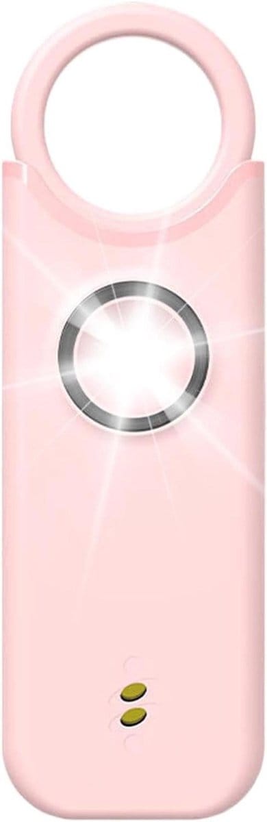 Persoonlijk alarm - Veiligheidssleutelhanger - Persoonlijke beveiliging - Extra luide sirene - 9.5x1.8x4.7 cm - Roze