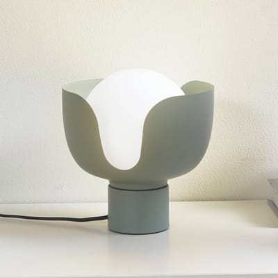 Lindby - Tafellamp - 1licht - Glas, ijzer - H: 21 cm - E27 - groen, wit