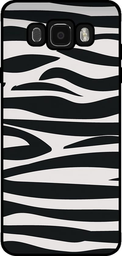 Smartphonica Telefoonhoesje Geschikt voor Samsung Galaxy J7 2016 met zebra opdruk - TPU backcover case zebra design - Zwart Wit geschikt voor Samsung Galaxy J7 2016