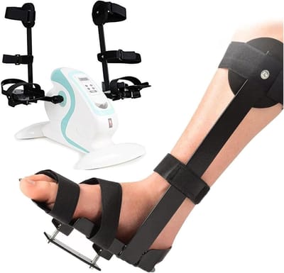 Voetsteun Hometrainer - Pedaal Stabilisator - Thuis Fitness - Dubbele Antislip Band - Universele Steun - Zwart