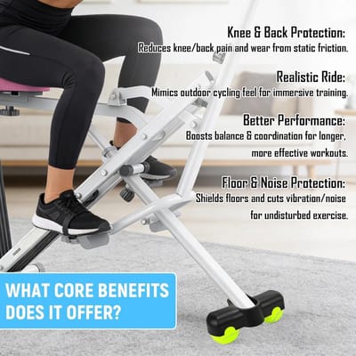 Rocker Plate Voeten - Indoor Cycling Adapter - Dynamische Training - Realistisch Rijgevoel - One Size - Zwart Neon Geel
