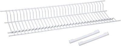 SnelShoppen - Tableware Holder voor 65 cm Keukenkasten - Wit - Roestvrij Staal met Plastic Coating - Keukenaccessoires voor Organisatie en Bescherming