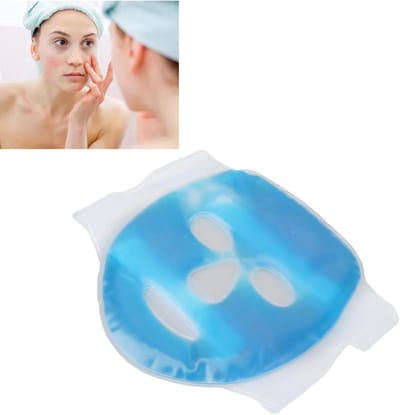 Gezichtsmasker Gelparels - Koud Warm Kompres - Ontspanning en Welzijn - Verstelbare Pasvorm - Herbruikbaar - Blauw