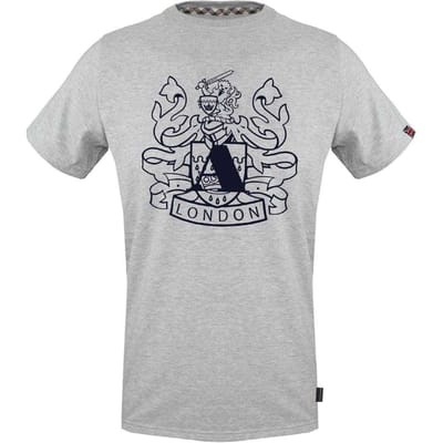 Aquascutum Heren Aldis Schild Logo T-Shirt (Grijs)
