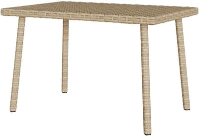 Tuinsalontafel Rechthoekig - Buiten Tafel - Terras Ontspanning - Weerbestendig Rotan - 60 x 40 x 37 cm - Beige