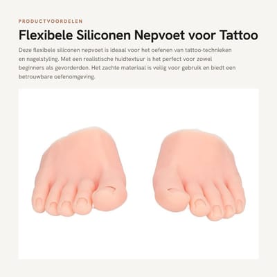Dailygoods- Nepvoet Flexibel - Halve Voetmodel - Prothetische Oefenmanicuretool - Tattoo-praktijk - Kunstschets - Zacht Siliconen Materiaal - Tattoo Oefenmodel