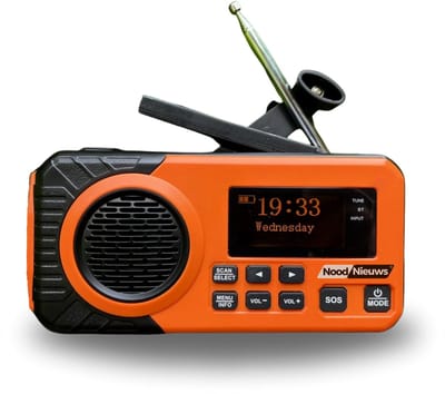NoodNieuws Pro Noodradio – DAB+/FM – 5000mAh Powerbank – Zonnepaneel