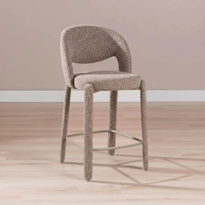 Bronx71® Barkruk June bouclé bruin 70 cm - barstoel