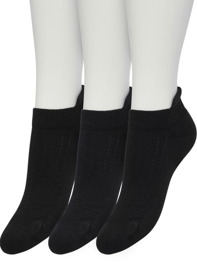 Bonnie Doon Sneaker Sokken Deluxe Dames Zwart maat 36/42 - 3 paar - Badstof Binnenzool - Gladde teennaad - Comfortabele Elastische Bovenzijde - Zacht Hiel Kussen houdt Vuil tegen - Geschikt voor Sport - Sneakersokken - Black - OL2214023.101