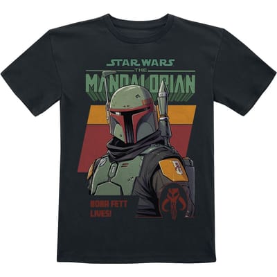 Star Wars - Disney T-shirt voor kinderen - Kids - The Mandalorian - Boba Fett Lives - voor Kinderen - zwart