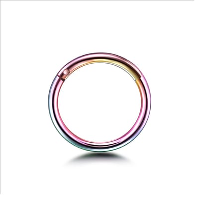 Neuspiercing Segment Ring Piercing - Helix piercing - Verpakt in luxe fluwelen organza zakje - Anti allergie piercing Diameter 8mm - Dikte 1.2mm - Ringetje geschikt voor Helix, Tragus, Septum, Lip, Neus & wenkbrauw piercing- goudkleurig