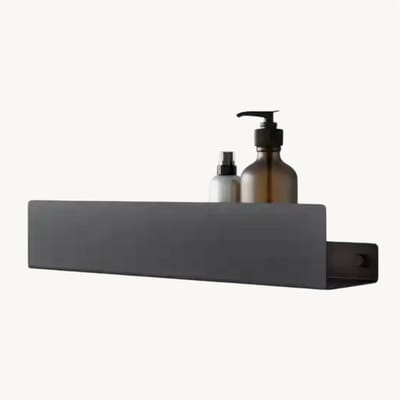 GDRN Doucherek 80 cm – Matzwart RVS – Extra Breed Wandrek voor Shampoo & Douchegel – Douche Organizer – Inclusief Schroeven & Pluggen – Badkamerrek Zwart