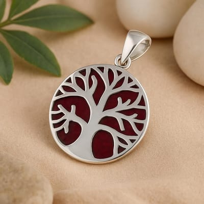 Ancient Wisdom - Hanger - Levensboom zilveren hanger 22 mm multicolor - kristal - pendel - wichelroede - energie - healing