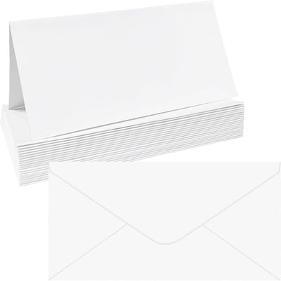 JGS Premium - Set van 20 blanco kaarten en enveloppen - 100 g/m² - Vouwkaarten voor wenskaarten - Uitnodigingen - Verjaardagskaarten - Bedankkaarten - 10 x 21 cm