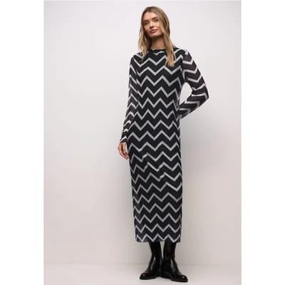 Jurk met plooien van mesh