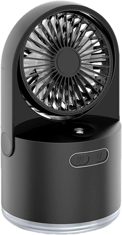 Ventilator met Vernevelaar - Persoonlijke Koeler - Bureau Koeling - Drie Snelheden Instelbaar - 18.5 cm Hoog - Zwart