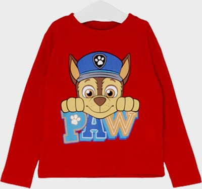 Paw Patrol Shirt - Lange mouw - Chase - Rood - Maat 98 (3 jaar)