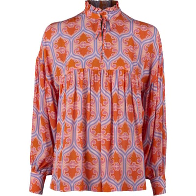Stenströms Eleonor Blouse Orange Pattern Maat: 34 | Blouses Outlet | Dames | Oranje
