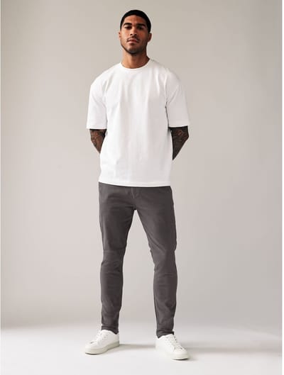 Next - Heren - Skinny-fit stretchchino - Grijs