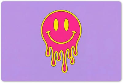 Placemats 45x30 cm - Placemat kunststof - 1 stuk - Smiley - Drip - Neon - Borden onderleggers - Decoratie voor op tafel - Keuken tafeldecoratie accessoires - Vinyl onderlegger - Tafelversiering