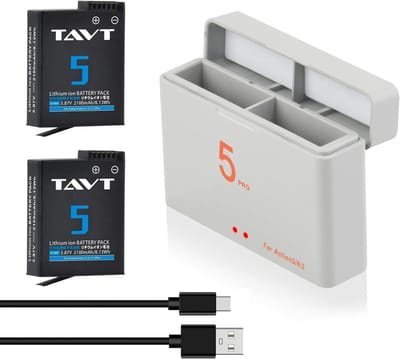 Camera Accu - Oplaadbare Batterij - Actiecamera Gebruik - Hoge Capaciteit 2100mAh - 11.4x8.7x5.7cm