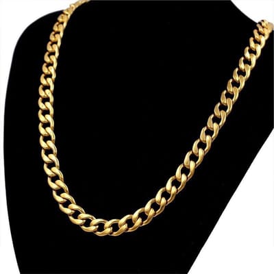 Cuban Link Heren Ketting Goud kleurig - 9mm - Staal - Kettingen - Schakelketting - Papa Cadeau Voor Mannen - Vaderdag