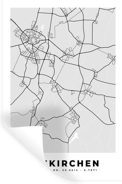 Muurstickers - Sticker Folie - Euskirichen - Stadskaart - Plattegrond - Kaart - Duitsland - 20x30 cm - Plakfolie - Muurstickers Kinderkamer - Zelfklevend Behang - Zelfklevend behangpapier - Stickerfolie