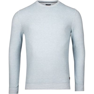Baileys Trui Two-Tone Jacquard Crew Neck Allover Plated Pastel Blauw Melange / male