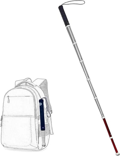 Telescopische wandelstok - Opvouwbare stok - Buitenactiviteiten ondersteuning - Reflecterende folie - 150 cm - A