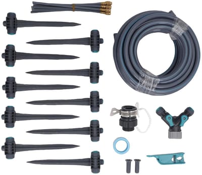 Tuinirrigatiesysteem - Bewateringsset - Planten Water Geven - Grote Dekking - 10 Meter Buislengte - Zwart