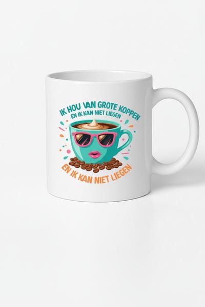 Ik Hou Van Grote Koppen Mok - Koffie Mok - Cadeau Idee