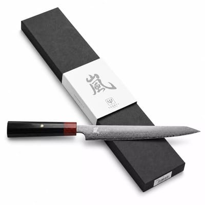 Yaxell Rei Sujihiki mes 23 cm – 69 Lagen Damaststaal – VG10 Damaststaal – 61 HRC – Pakkahout Heft