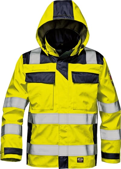SIR SAFETY MICROLINES SPRING Hi Vis Reflecterend Parka Werkjas HEREN Veiligheidsjas Geel Blauw - Vlamvertragend - Waterdicht - Antistatisch