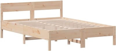 Bedframe Hout - Houten Bed - Slaapkamer Meubel - Massief Grenenhout - 120x200 cm - Naturel