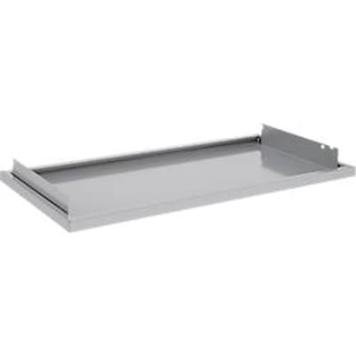 Schäfer Shop Genius uittrekbaar rek voor FS materiaalkasten, plaatstaal, alu wit RAL 9006, B 910 x D 490 x H 80 mm