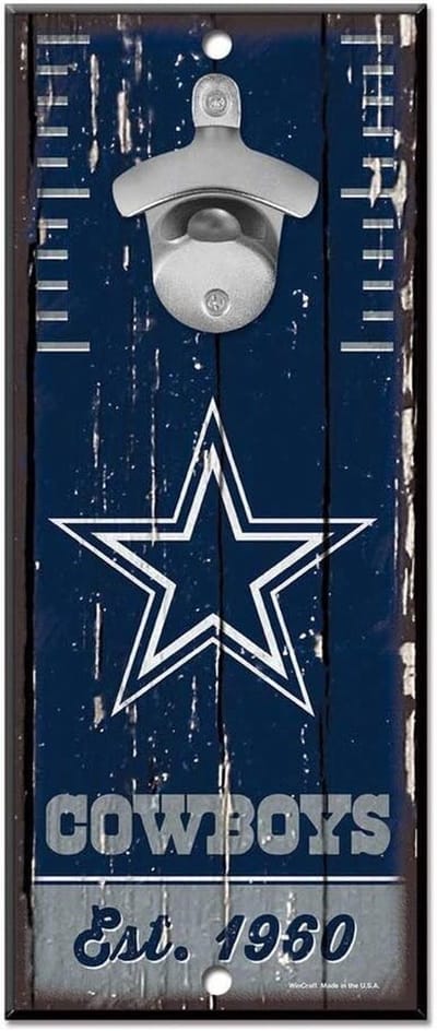 NFL Flessenopener op Hout voor Muurbevestiging