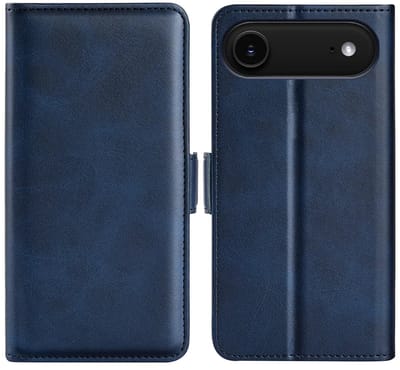 MobyDefend Hoesje - Geschikt voor iPhone Air - Luxe Wallet Book Case (Sluiting Zijkant) - Blauw
