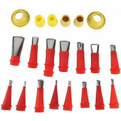 16 stuks RVS Kitspuitmond Applicator en 6 stuks Verbindingsbasis Kit Afwerkgereedschap red